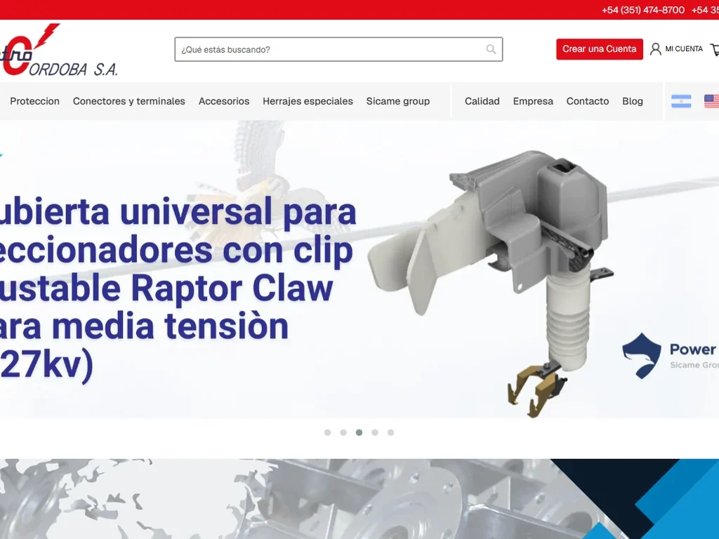 Captura del sitio de Electrocordoba