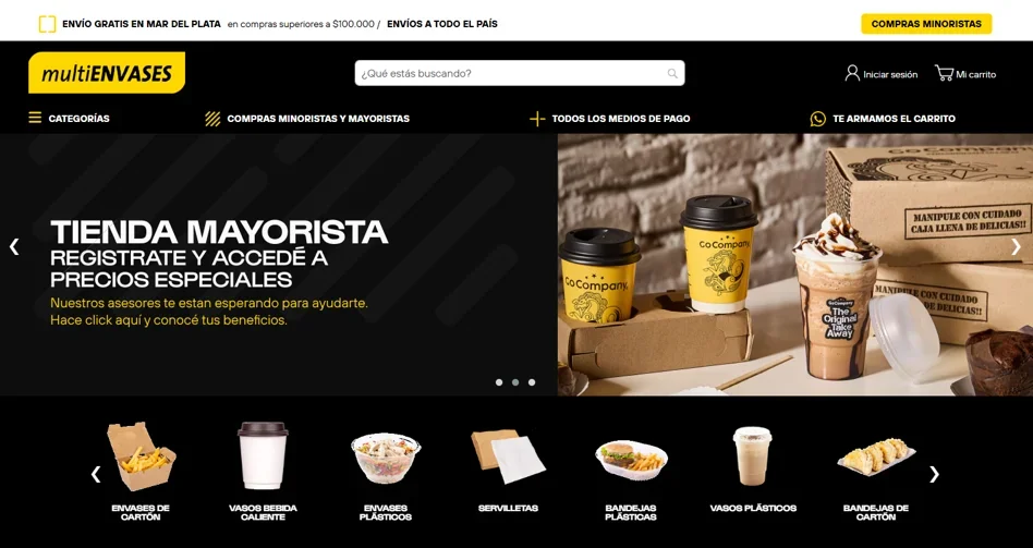 Tienda mayorista con acceso a precios especiales para clientes registrados y compras minoristas en el mismo sitio