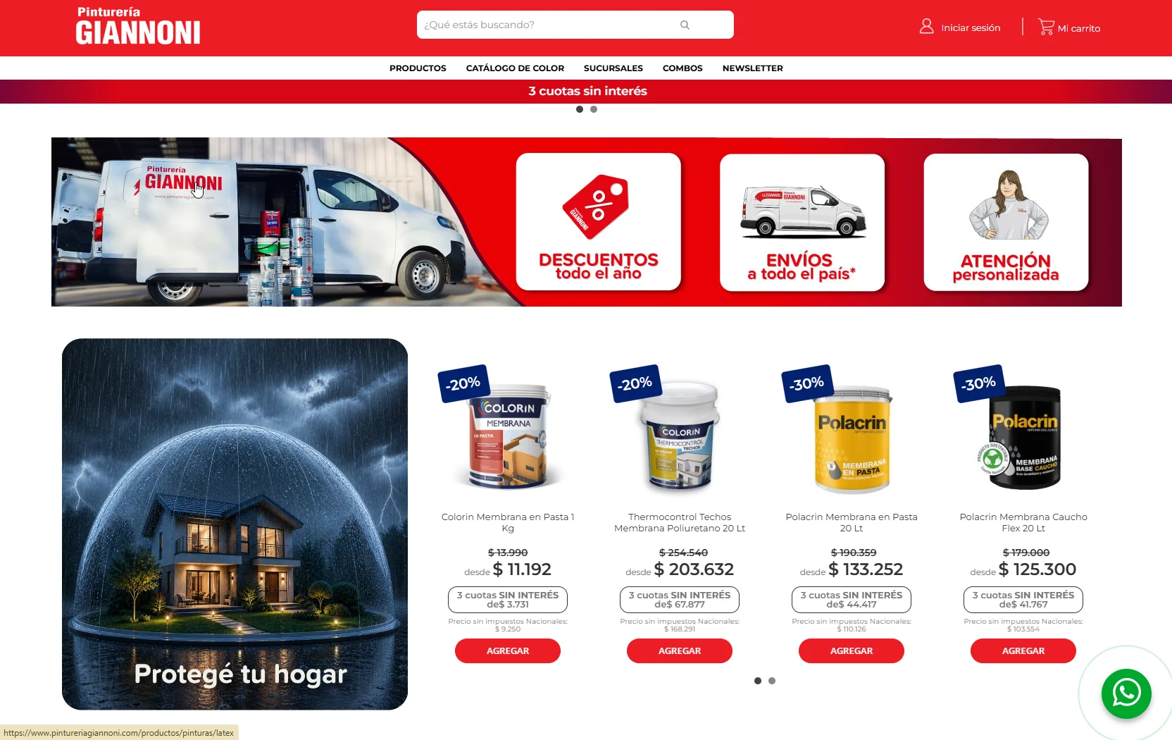 eCommerce de Pinturería Giannoni