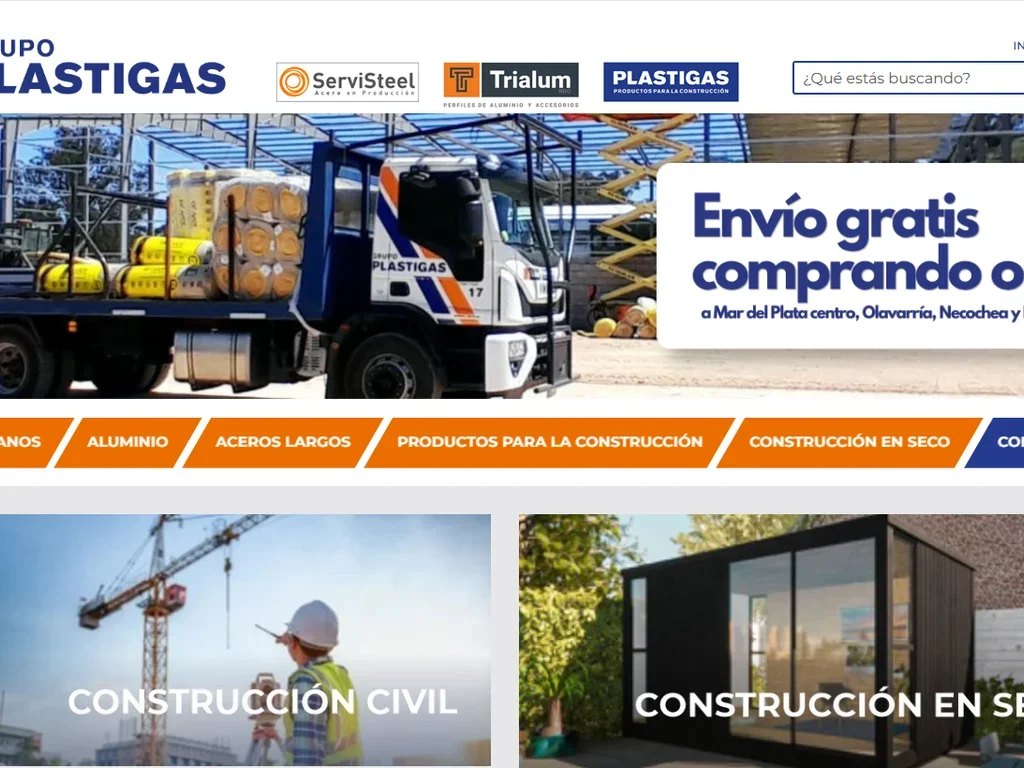 Captura del sitio de Plastigas