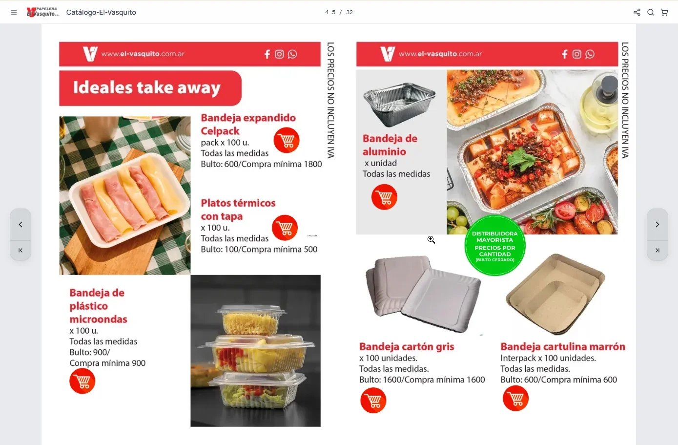 Revista digital de productos destacados, con bultos, compras mínimas y acceso a la tienda