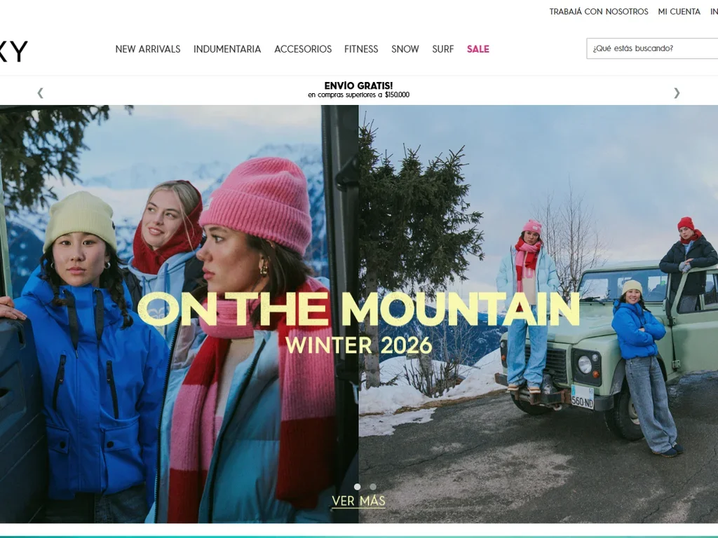 Captura del sitio de World Sports - Roxy