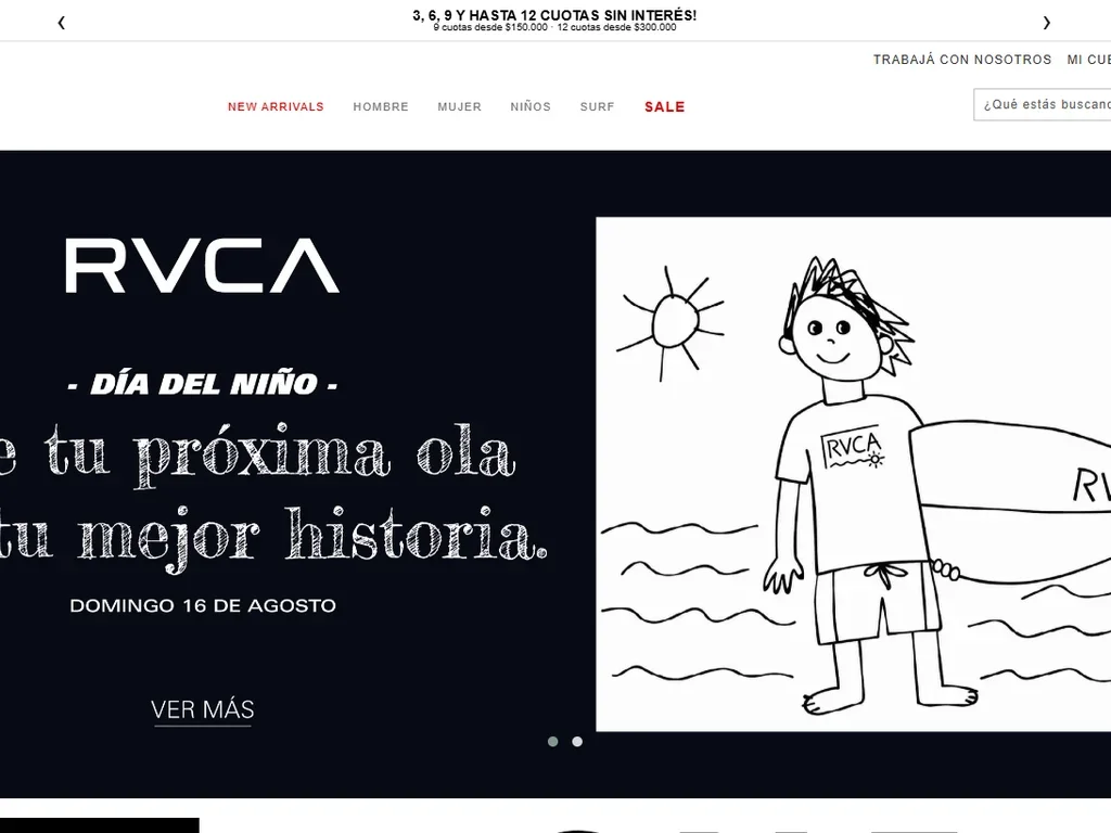 Captura del sitio de World Sports - RVCA