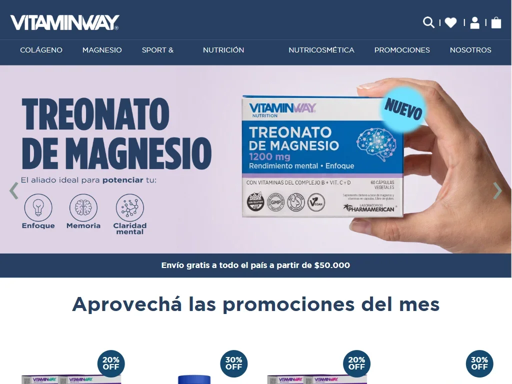 Captura del sitio de Laboratorios Pharmamerican
