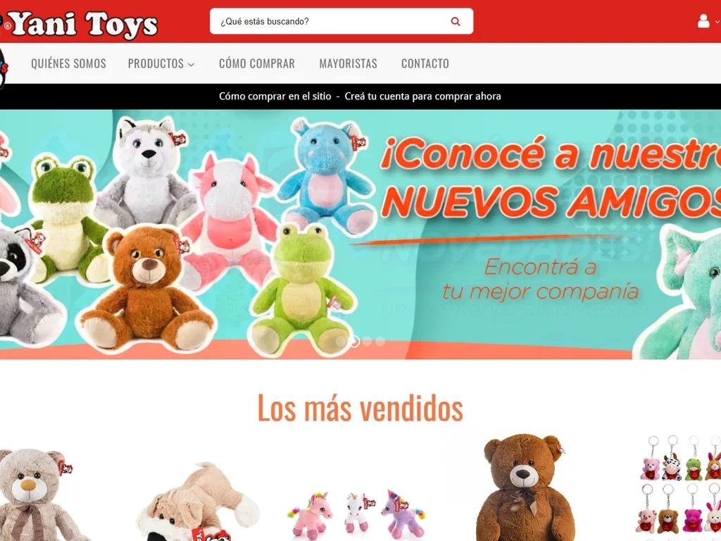 Captura del sitio de Yanitoys